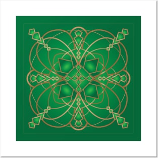 Art Deco Green Tile Posters and Art